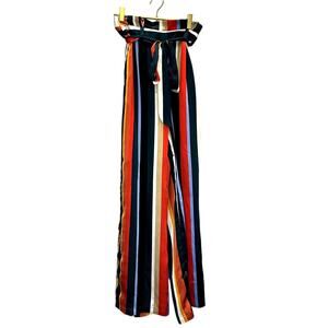 Lucy Paris – Palm Canyon Striped Wide-Leg Pants – Multicolor – Small
